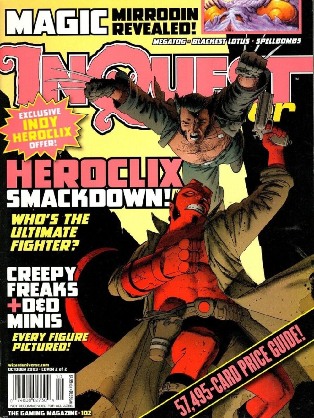 Inquest Gamer Magazine Cover 2 of 2 Magic Mirrodin Revealed Oct 2003 Issue 102